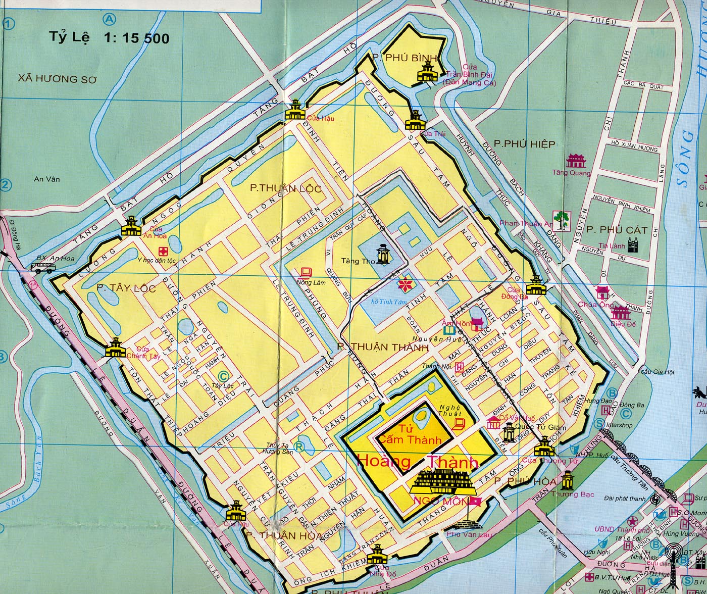 Hue, una buona mappa della Cittadella imperiale