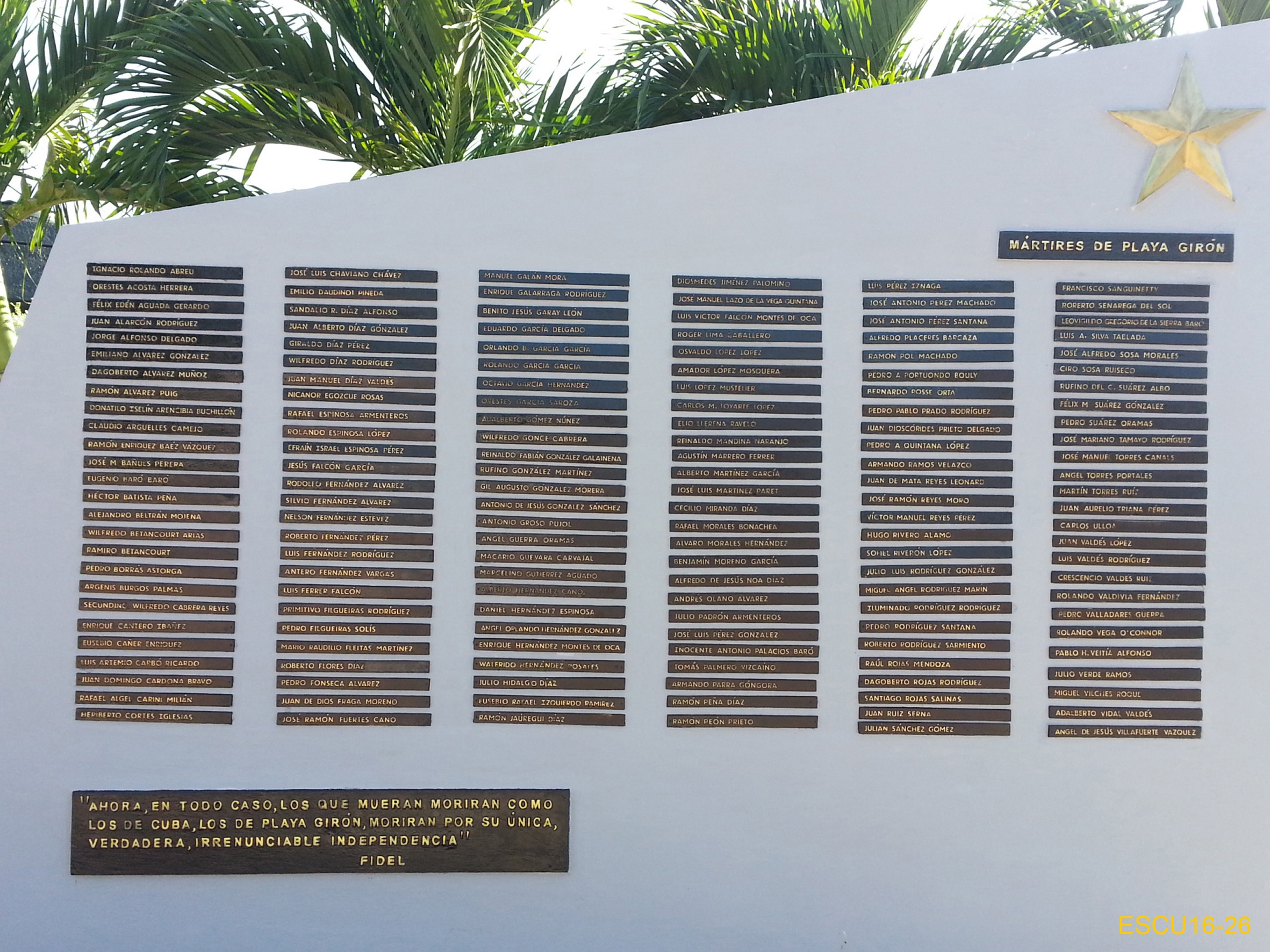 26 - Monumento collettivo dei caduti cubani delle FAR e delle Milizie Popolari.  Sono 156.