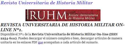 Revista universitaria de Historia militar